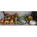 A SELECTION OF CARLTON WARE ITEMS TO INCLUDE; A CONDIMENT TRIO SET, SALAD BOWL, DISHES, AND A