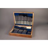 THIRTY NINE PIECE PART CANTEEN OF ELECTROPLATED CUTLERY FOR SIX PERSONS, including three piece
