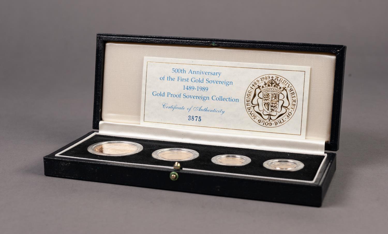 ROYAL MINT CASED AND CAPSULATED FOUR COIN 500th ANNIVERSARY OF THE FIRST GOLD SOVEREIGN 1489-1989 - Image 2 of 4