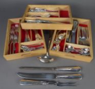 MODERN EIGHTY NINE PIECE PART TABLE SERVICE OF RAT TAIL PATTERN ELECTROPLATED TABLE CUTLERY BY