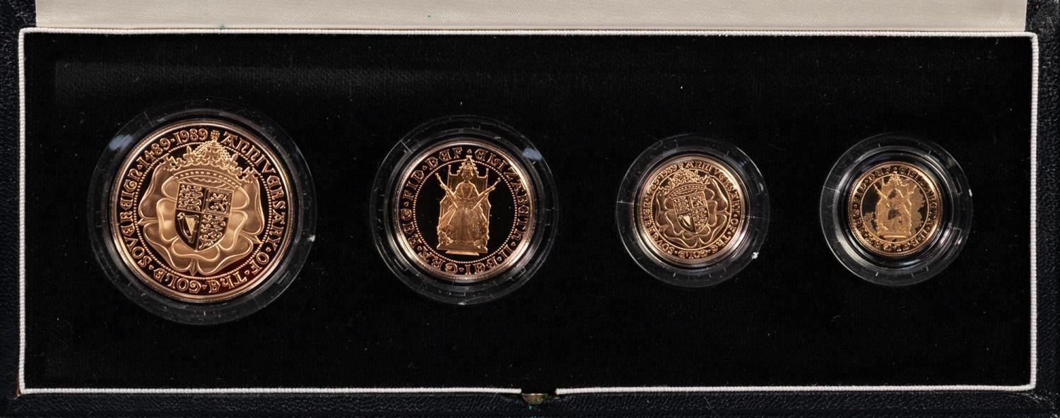 ROYAL MINT CASED AND CAPSULATED FOUR COIN 500th ANNIVERSARY OF THE FIRST GOLD SOVEREIGN 1489-1989 - Image 3 of 4