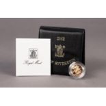 ROYAL MINT CASED AND ENCAPSULATED ELIZABETH II GOLD PROOF SOVEREIGN 1982 (VF) with outer card case