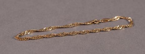 TWISTED CHAIN BRACELET, marked ?375?, 1.7 gms