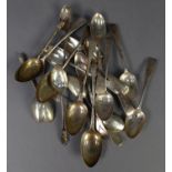 COLLECTION OF NINETEEN VICTORIAN AND LATER SILVER TEASPOONS, including a SET OF FOUR BY JOHN