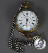 A TELL (Swiss made) GILT METAL CASED 'BEST CENTRE SECONDS CHRONOGRAPH' GENTLEMAN'S POCKET WATCH on