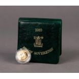 ROYAL MINT CASED AND CAPSULATED ELIZABETH II GOLD PROOF SOVEREIGN 1980 (VF) with outer card case