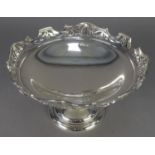 EDWARDIAN SILVER PEDESTAL FRUIT OR CAKE STAND, the bowl with pierced galleried edge, raised upon