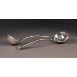 PAIR OF WILLIAM IV SILVER SAUCE LADLES BY WILLIAM CHAWNER, crested, 7 ¼? (18.4cm) long, London 1833,