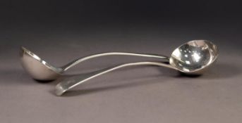 PAIR OF WILLIAM IV SILVER SAUCE LADLES BY WILLIAM CHAWNER, crested, 7 ¼? (18.4cm) long, London 1833,