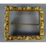 19th CENTURY GILT FILIGREE BROOCH FRAME in the form of fruiting vines, 2 1/8" x 1 3/4" (5.5 x 4.