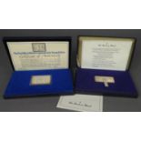 THE DANBURY MIHNT SILVER INGOT COMMEMORATING THE STATE VISIT OF QUEEN ELIZABETH II TO THE USA, on