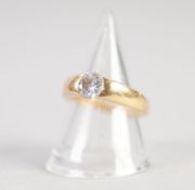 18CT GOLD RING SET WITH A SOLITAIRE DIAMOND, approx .90ct, 6.7gms