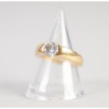 18CT GOLD RING SET WITH A SOLITAIRE DIAMOND, approx .90ct, 6.7gms