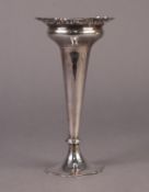 GEORGE V SILVER TRUMPET VASE, PROBABLY RETAILED BY OLIVANT & BOTSFORD, of typical form with