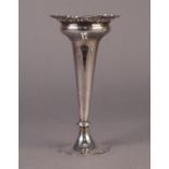 GEORGE V SILVER TRUMPET VASE, PROBABLY RETAILED BY OLIVANT & BOTSFORD, of typical form with