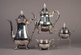 VINERS FOUR PIECE ?PRINCESS? PATTERN ELECTROPLATED COFFEE AND TEASET, in original polystyrene
