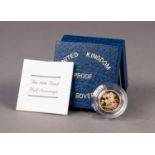 ROYAL MINT CASED AND ENCAPSULATED ELIZABETH II GOLD PROOF HALF SOVEREIGN 1984 (VF) in hard blue case