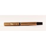 WATERMAN'S 'IDEAL' FOUNTAIN PEN the black plastic body having engine turned 9ct gold mount and lever