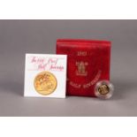 ROYAL MINT CASED AND ENCAPSULATED ELIZABETH II GOLD PROOF HALF SOVEREIGN 1980 (VF) with outer card