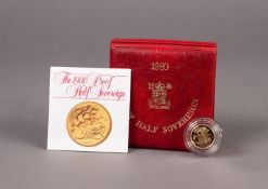 ROYAL MINT CASED AND ENCAPSULATED ELIZABETH II GOLD PROOF HALF SOVEREIGN 1980 (VF) with outer card