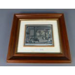 ITALIAN BLACK AND WHITE PRINT ON STERLING SILVER SHEET, ?Teinturier de Riviere, 4 ¾? x 5 ¾? (12cm