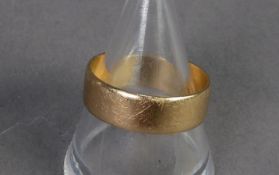 9CT GOLD BROAD WEDDING RING, London 1987, ring size, P/Q, 3 gms