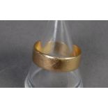 9CT GOLD BROAD WEDDING RING, London 1987, ring size, P/Q, 3 gms