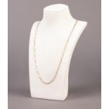 CHAIN NECKLACE with long narrow links, (marked 750), 3.8 gms