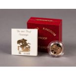ROYAL MINT CASED AND CAPSULATED ELIZABETH II GOLD PROOF SOVEREIGN 1985 (VF) in hard red case with