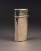 GEORGE IV SILVER CIGAR CASE, of rounded oblong form with reeded border and push button release to