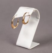 9ct GOLD COLOURED METAL HOOP EARRINGS, 2.4 gms