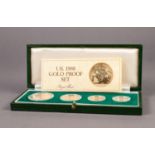 ROYAL MINT CASED AND ENCAPSULATED EFOUR COIN GOLD PROOF SET 1980 comprising FIVE POUNDS, TWO POUNDS,