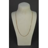 9ct GOLD FINE CHAIN NECKLACE, 19 1/2" (49.5cm) long, 4.2 gms