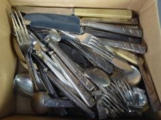 *FIFTY THREE PIECE VINERS ELECTROPLATED ?ROSE? PATTERN PART TABLE SERVICE OF CUTLERY, originally for