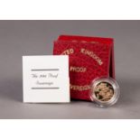 ROYAL MINT CASED AND ENCAPSULATED ELIZABETH II GOLD PROOF SOVEREIGN 1984 (VF)in hard red case with