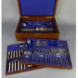 ONE HUNDRED AND FOUR PIECE PART CANTEEN OF RAT TAIL PATTERN CUTLERY, originally for twelve