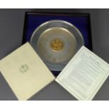 THE DANBURY MINT QUEEN ELIZABETH II SILVER JUBILEE COMMEMORATIVE PLATE 1952 - 1977, the silver