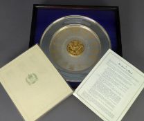 THE DANBURY MINT QUEEN ELIZABETH II SILVER JUBILEE COMMEMORATIVE PLATE 1952 - 1977, the silver