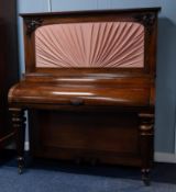 JOHN ALVEY TURNER, LONDON, MID NINETEENTH CENTURY ROSEWOOD UPRIGHT PIANOFORTE, the hinged oblong top