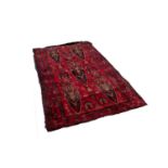 SHIRAZ PERSIAN LARGE RUG, with a pattern of five large fir tree shapes and five groups of two