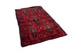 SHIRAZ PERSIAN LARGE RUG, with a pattern of five large fir tree shapes and five groups of two