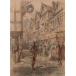 JOHN R. BROWN (NINETEENTH/ TWENTIETH CENTURY) WATERCOLOUR DRAWING, heightened in pen and ink