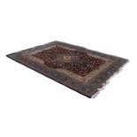 SAROUK PERSIAN CARPET with diamond shaped centre medallion with stepped sides and pendants in pale
