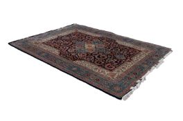 SAROUK PERSIAN CARPET with diamond shaped centre medallion with stepped sides and pendants in pale