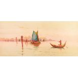 S.E. HALL (LATE NINETEENTH/ EARLY TWENTIETH CENTURY) WATERCOLOUR DRAWING Venetian lagoon with