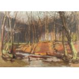 JAMES HARGREAVES MORTON (1881-1918) PASTEL DRAWING ?Stream in Wood? Unsigned, labelled verso 13 ½? x