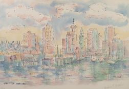 MAHARA T MATTHEWARTIST SIGNED COLOUR PRINT, LIMITED EDITIONVANCOUVER SKYLINE, numbered 11/50012 1/2"