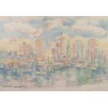 MAHARA T MATTHEWARTIST SIGNED COLOUR PRINT, LIMITED EDITIONVANCOUVER SKYLINE, numbered 11/50012 1/2"