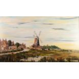 C.D. TAYLOR (TWENTIETH CENTURY) TWO OIL PAINTINGS ON BOARD Landscape with windmill and village