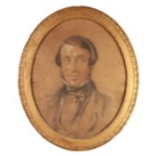 UNATTRIBUTED (NINETEENTH CENTURY) PASTEL ON BUFF COLOURED PAPER Shoulder length portrait of a man